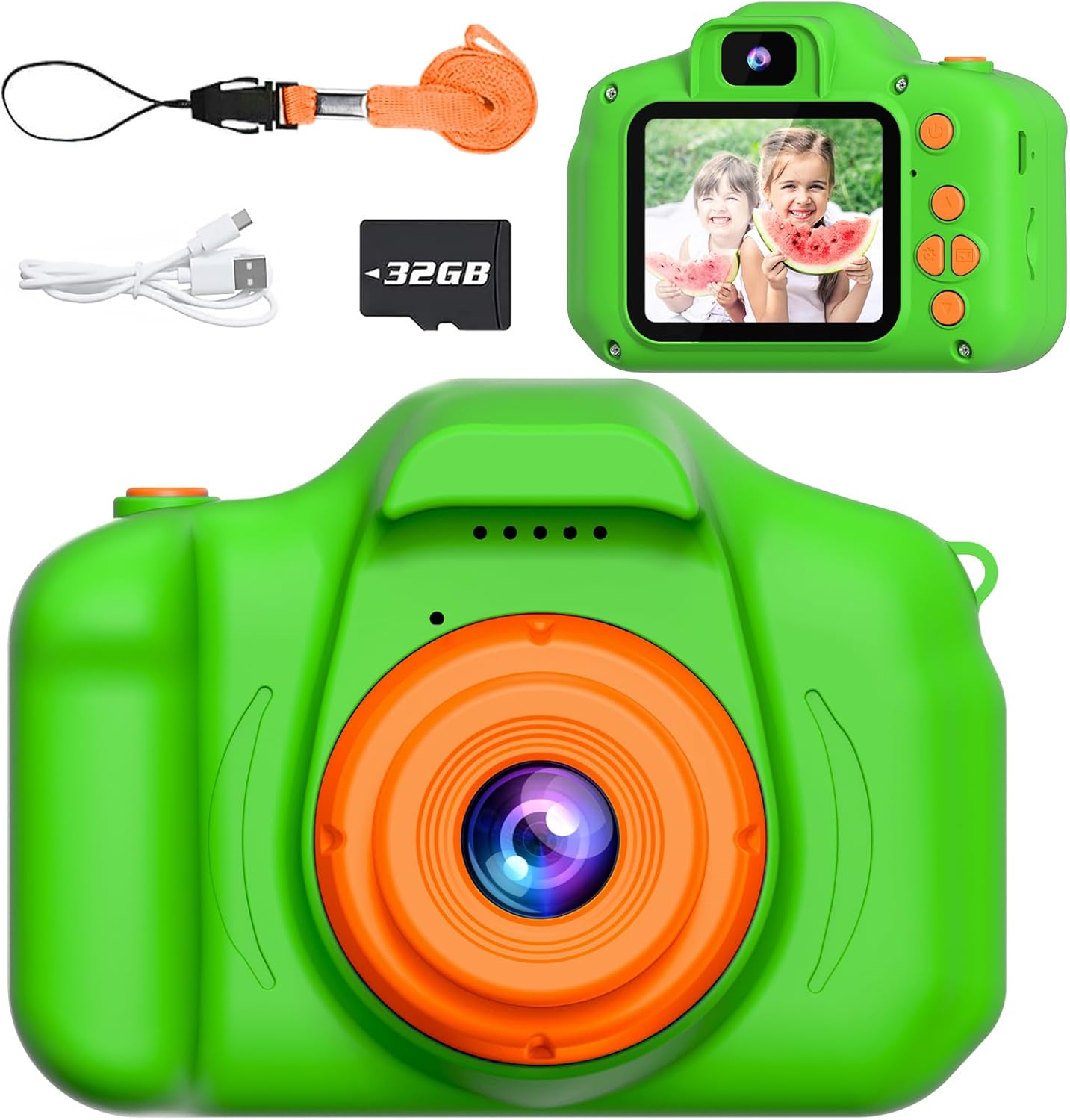 1080P HD Kids Camera with 32GB SD Card - Perfect Gift for Ages 3-9!