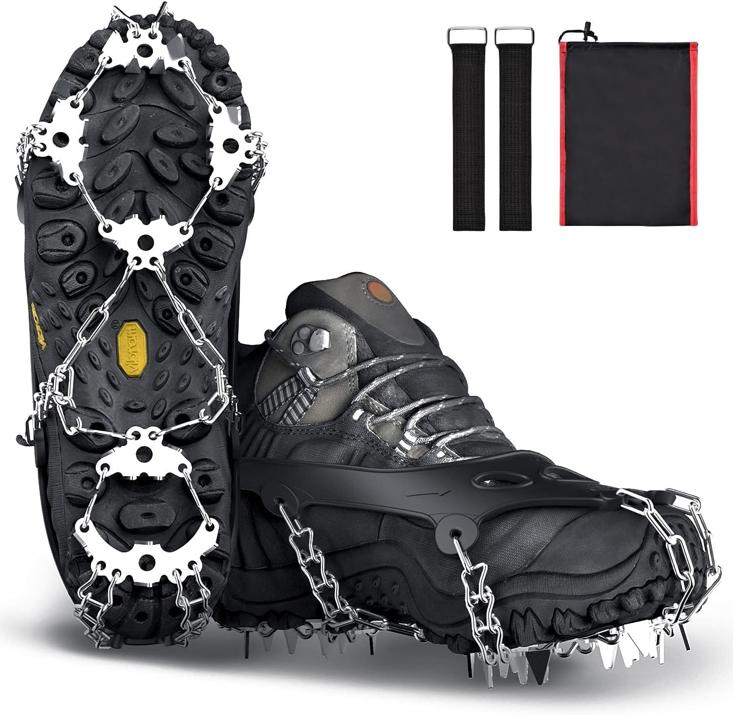 Superior Traction Snow Spikes, 32 Non-Slip Bitnoo