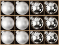 Silver Glass Christmas Ball Ornaments Set 2.36 in - Modern Holiday