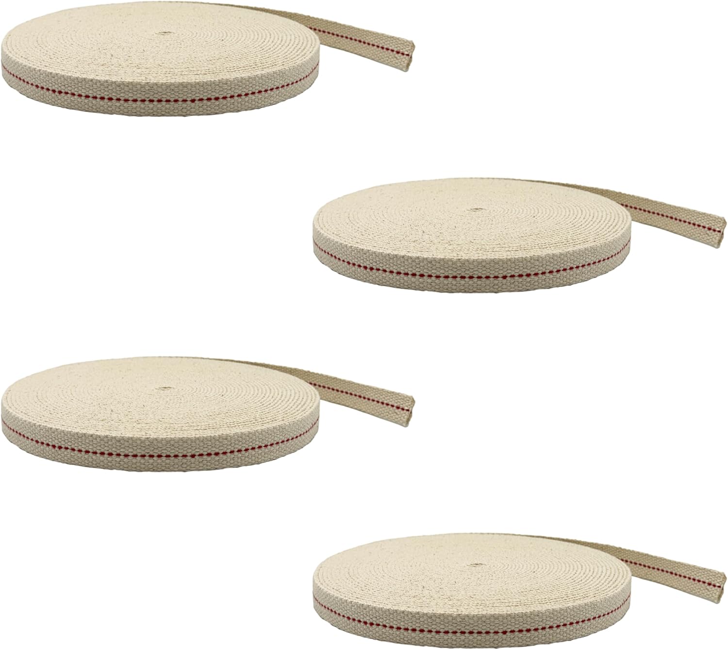 Light of Mine 5/8 Inch Cotton Flat Wick for Lanterns - 4 Pack