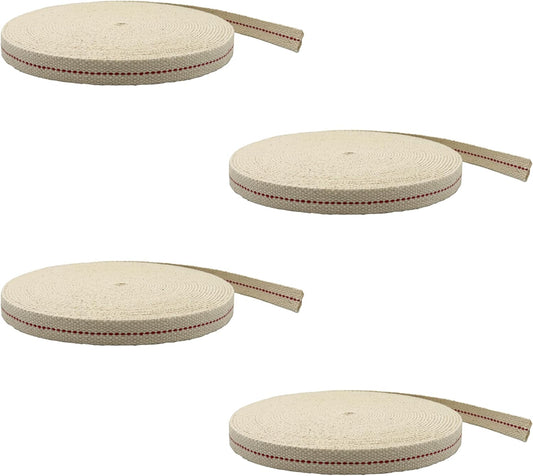 Light of Mine 5/8 Inch Cotton Flat Wick for Lanterns - 4 Pack
