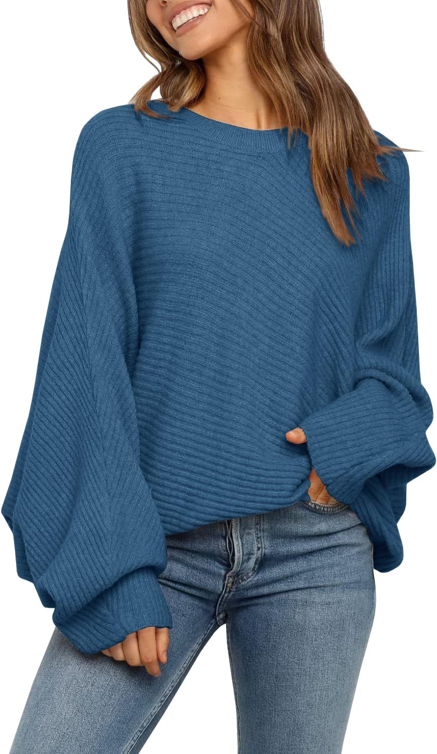 Mafulus Women's Oversized Crewneck Sweater for Casual Style