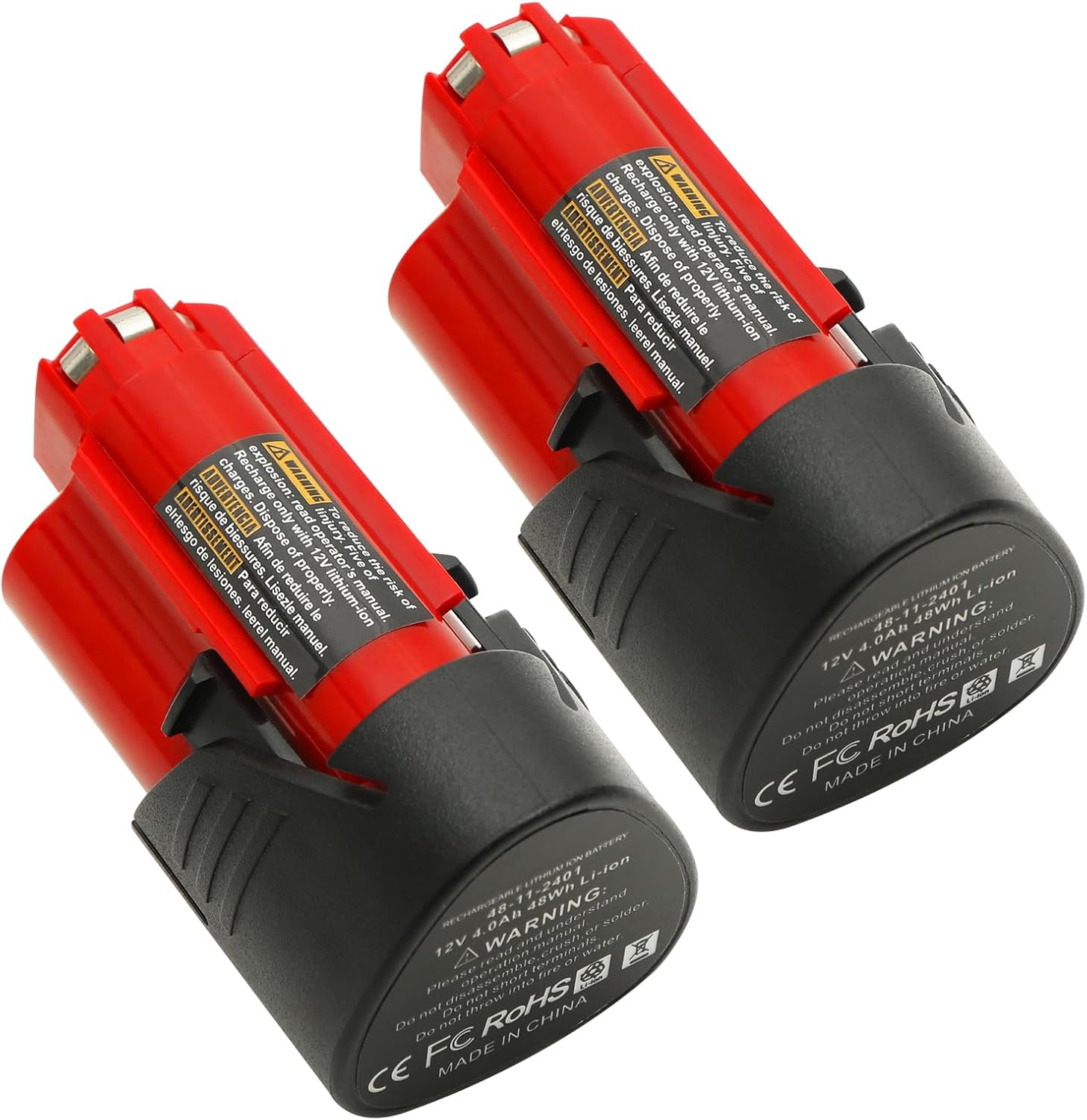 2-Pack 4.0Ah Replacement Battery for MIiwkee 12V Power Tools