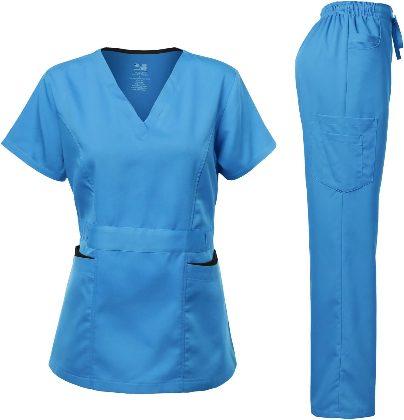 Ultra Soft Women's Scrubs Set with Contrast Pocket for Comfort