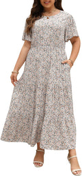 Nemidor Plus Size Maxi Dresses for Curvy Women with Pockets