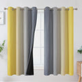 Ombre Gray and Yellow Blackout Curtains 52x63 in 2 Panels - Full Room