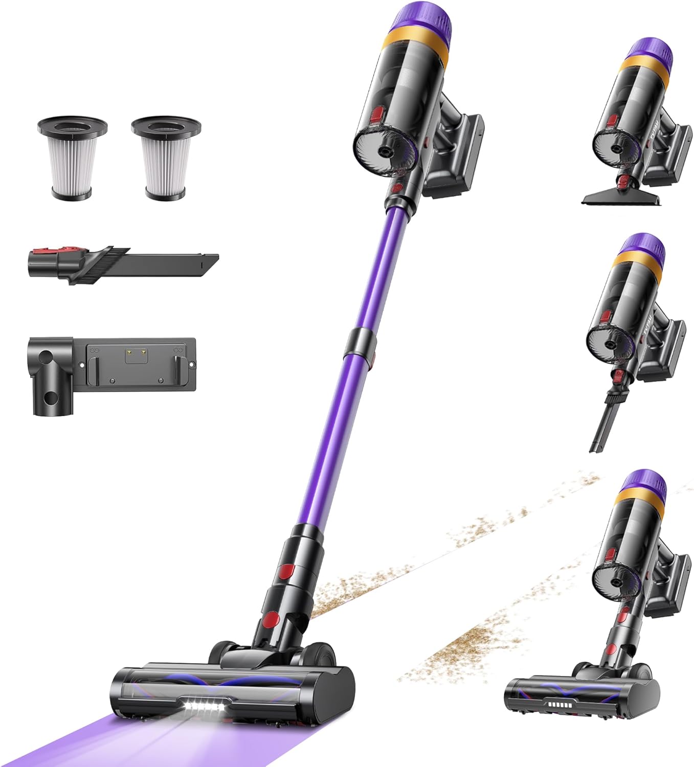 Cordless Vacuum Cleaner with 580W Suction for Home Cleaning