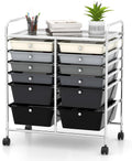 Happygrill 12-Drawer Rolling Storage Cart - Compact Mobile Organizer