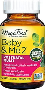 MegaFood Baby & Me 2 Postnatal Vitamins for Breastfeeding Moms