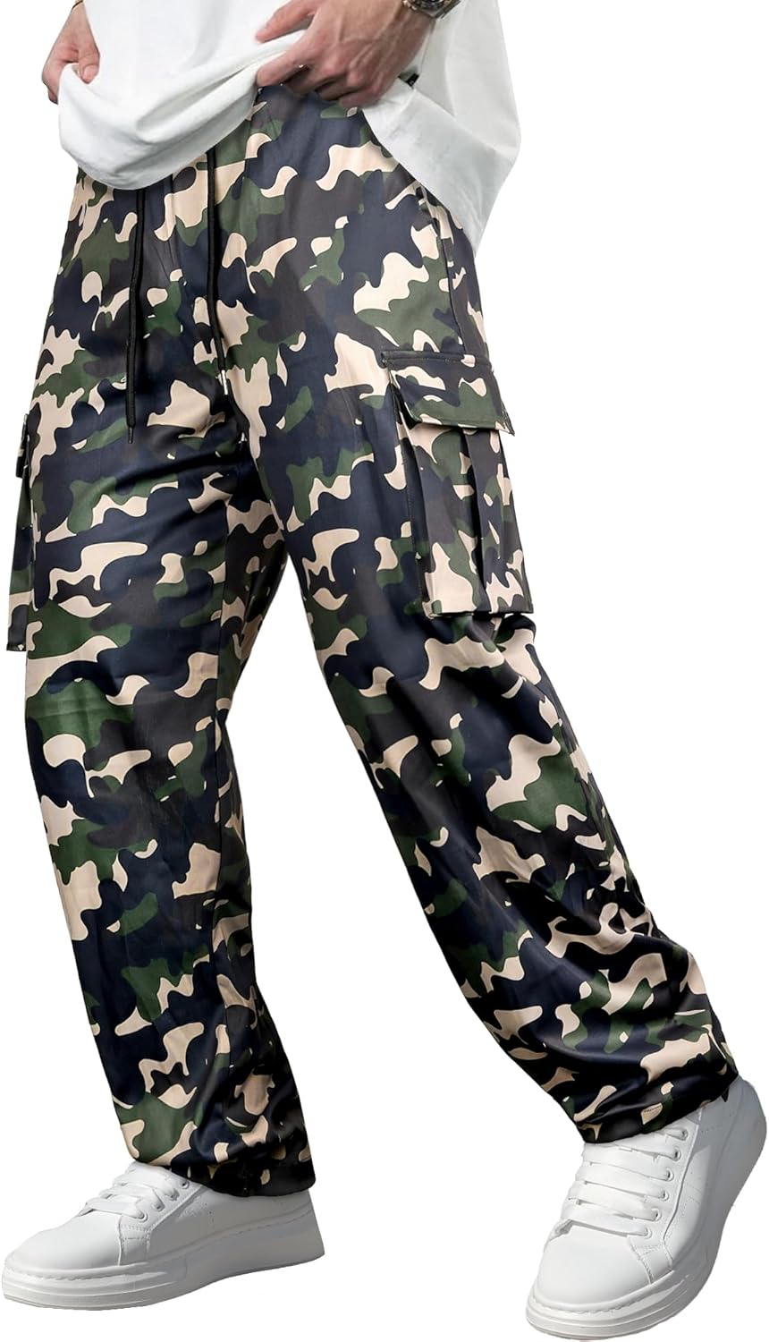 Comdecevis Men's Casual Cargo Pants for Hiking and Workouts
