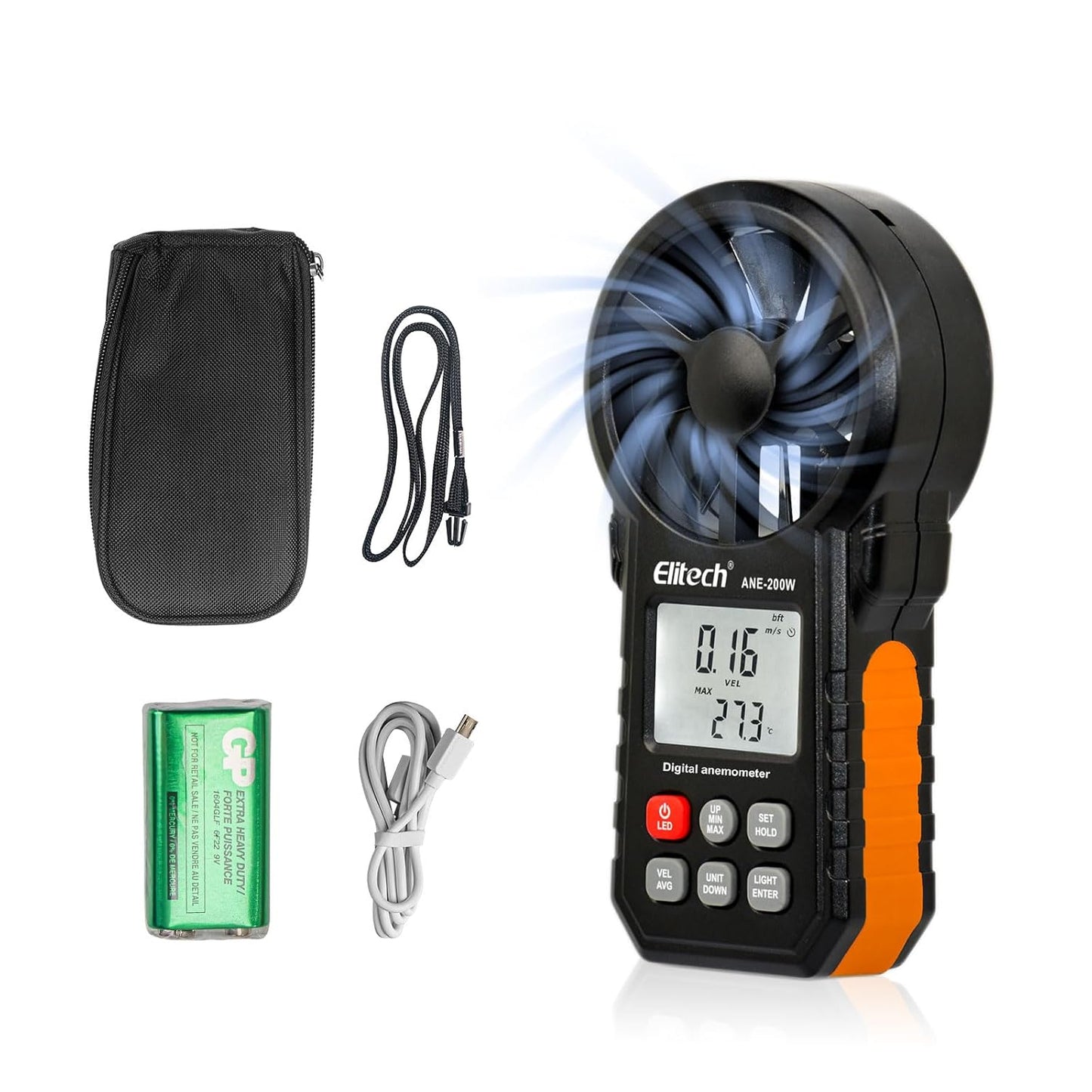 Elitech ANE-200W Bluetooth Anemometer for Accurate Wind Speed