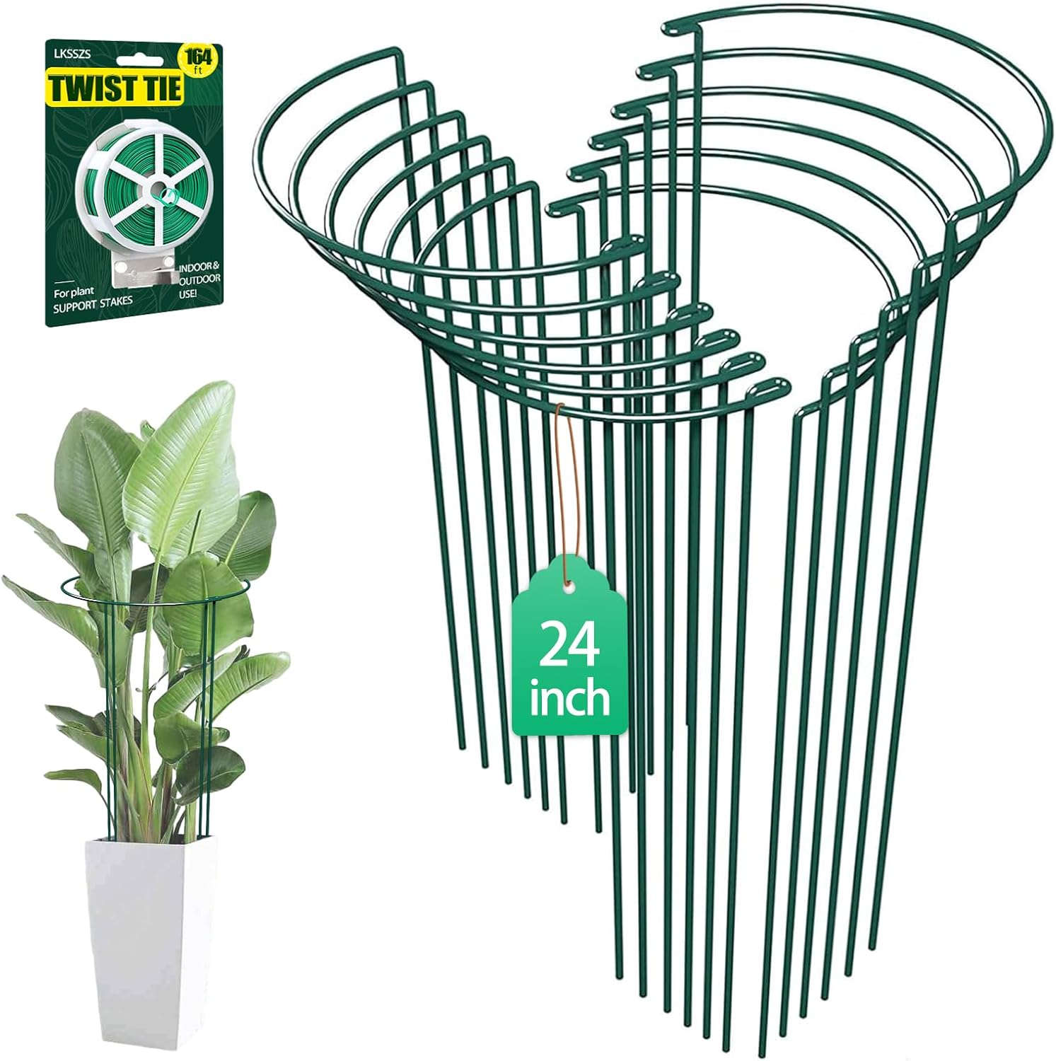 24 inch Plant Support Stakes for Peonies, Tomatoes, and More