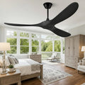 52ft Ceiling Fans Without Lights Solid Wood 3-Blade - Quiet DC Motor