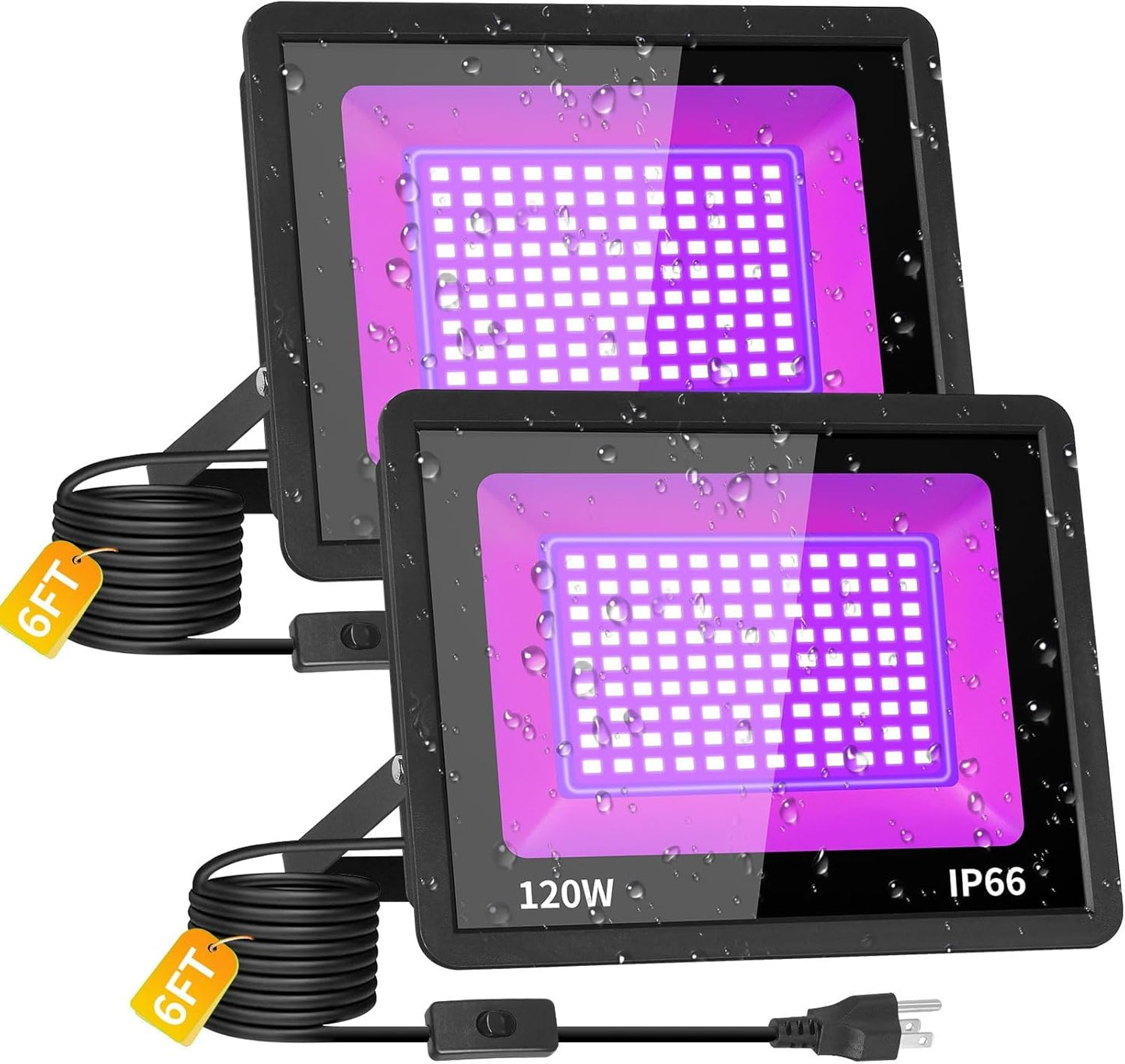 120W Waterproof Black Lights for Outdoor Glow Parties and Events