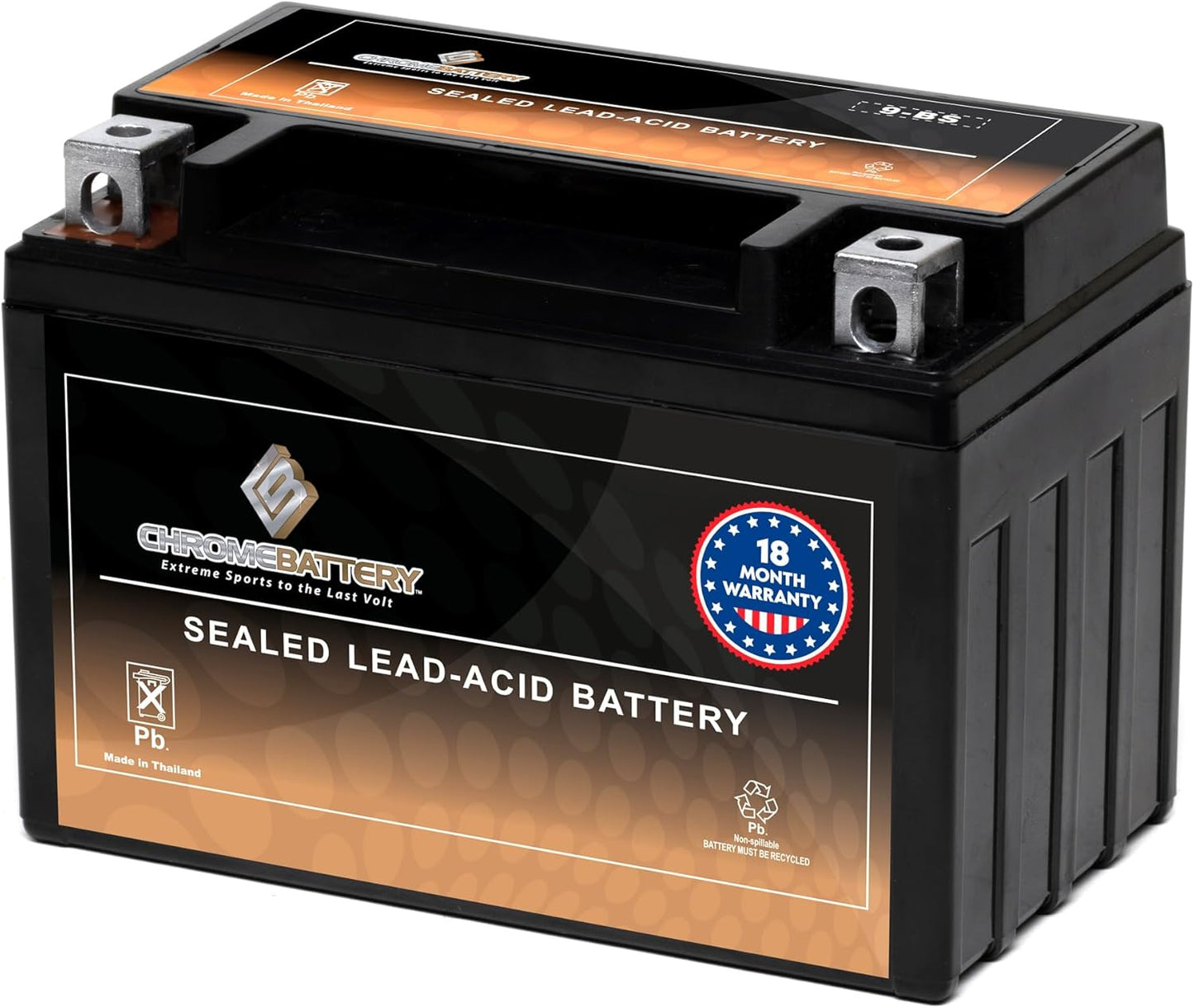 YTX9-BS 12V 135 CCA AGM Battery for ATV, Motorcycle, Scooter