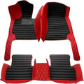 Customize Red Black Luxury Leather Car Floor Mats - Model Fit