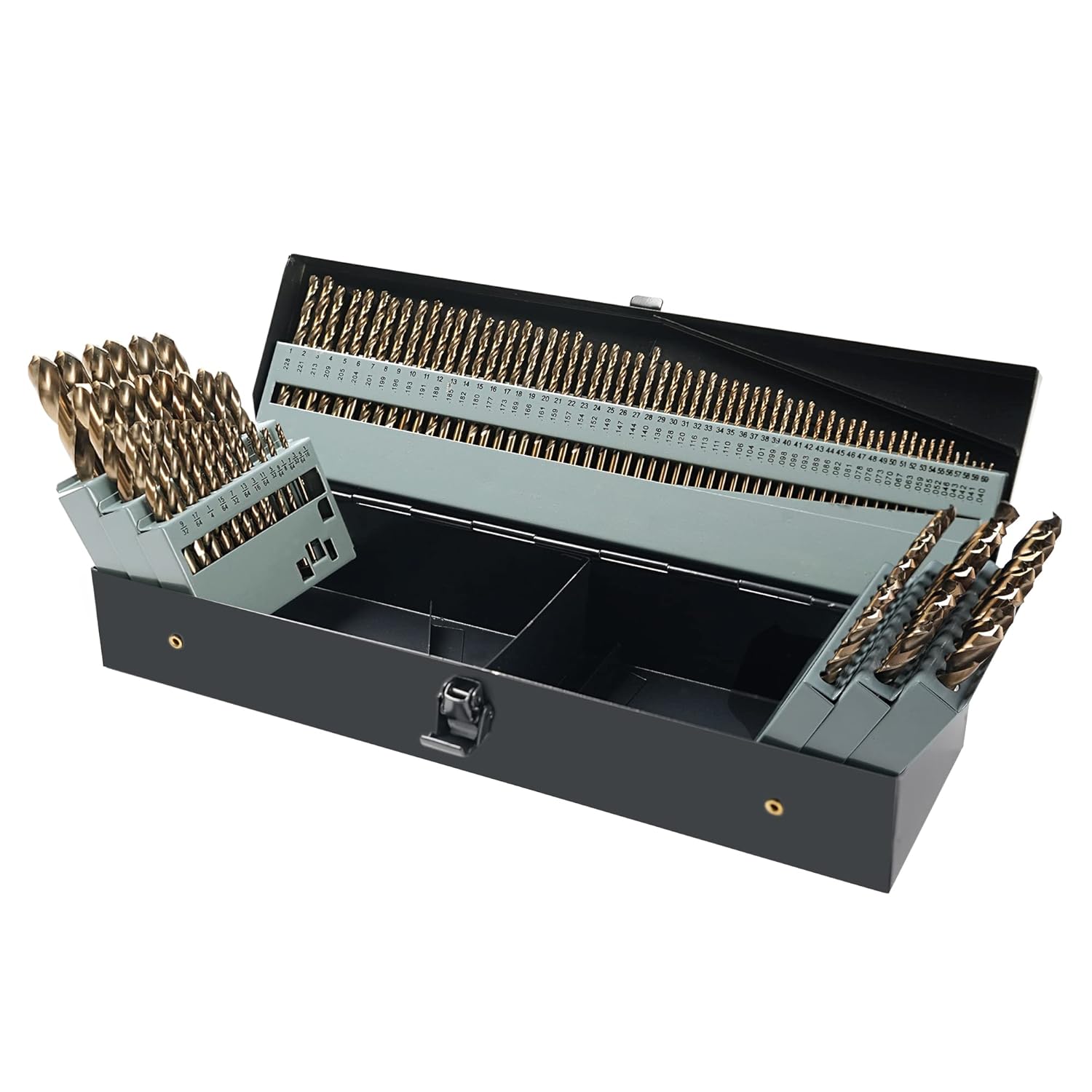 115Pcs Cobalt Drill Bits Set for Metal, Wood, and Plastic