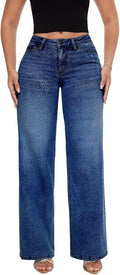 ONESO Mid-Low Rise Baggy Jeans Wide Leg for Women - Comfortable upper
