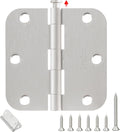 Door Hinges Brushed Nickel 48 Pack 3.5 in Rounded - Heavy Duty