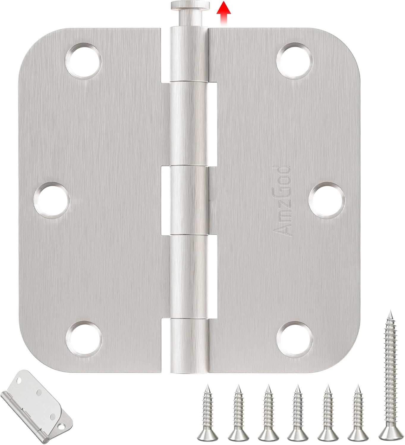 Brushed Nickel Door Hinges - 30 Pack Heavy Duty 3.5 Inch