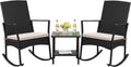 Flamaker Rocking Chair Outdoor PE Rattan Patio Chair - Comfortable