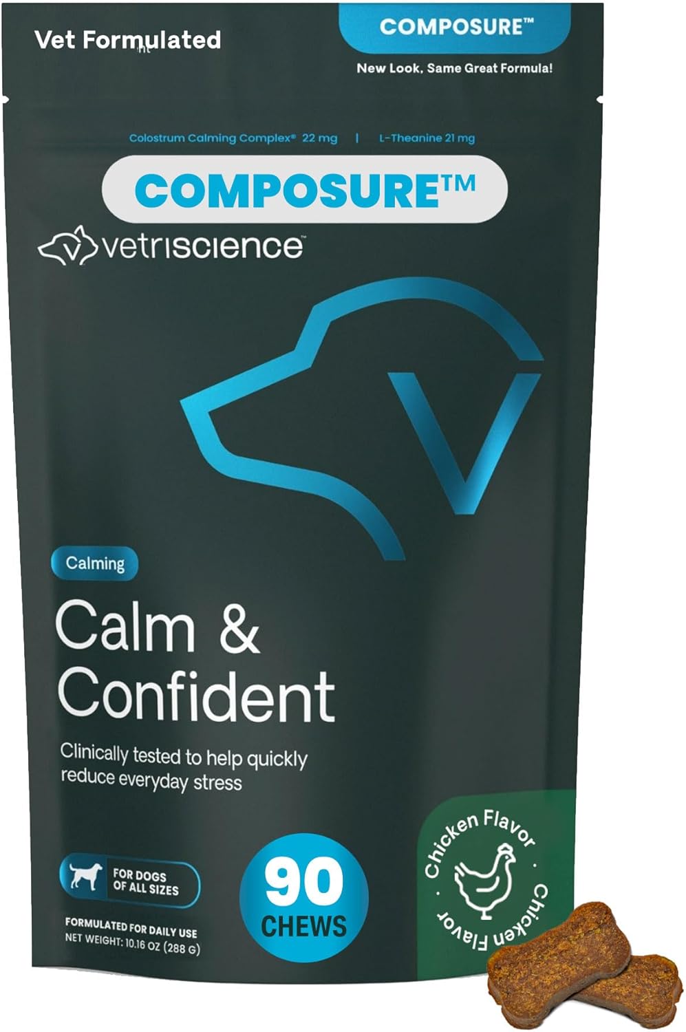 VetriScience Long Lasting Calm & Confident Chews for Dogs
