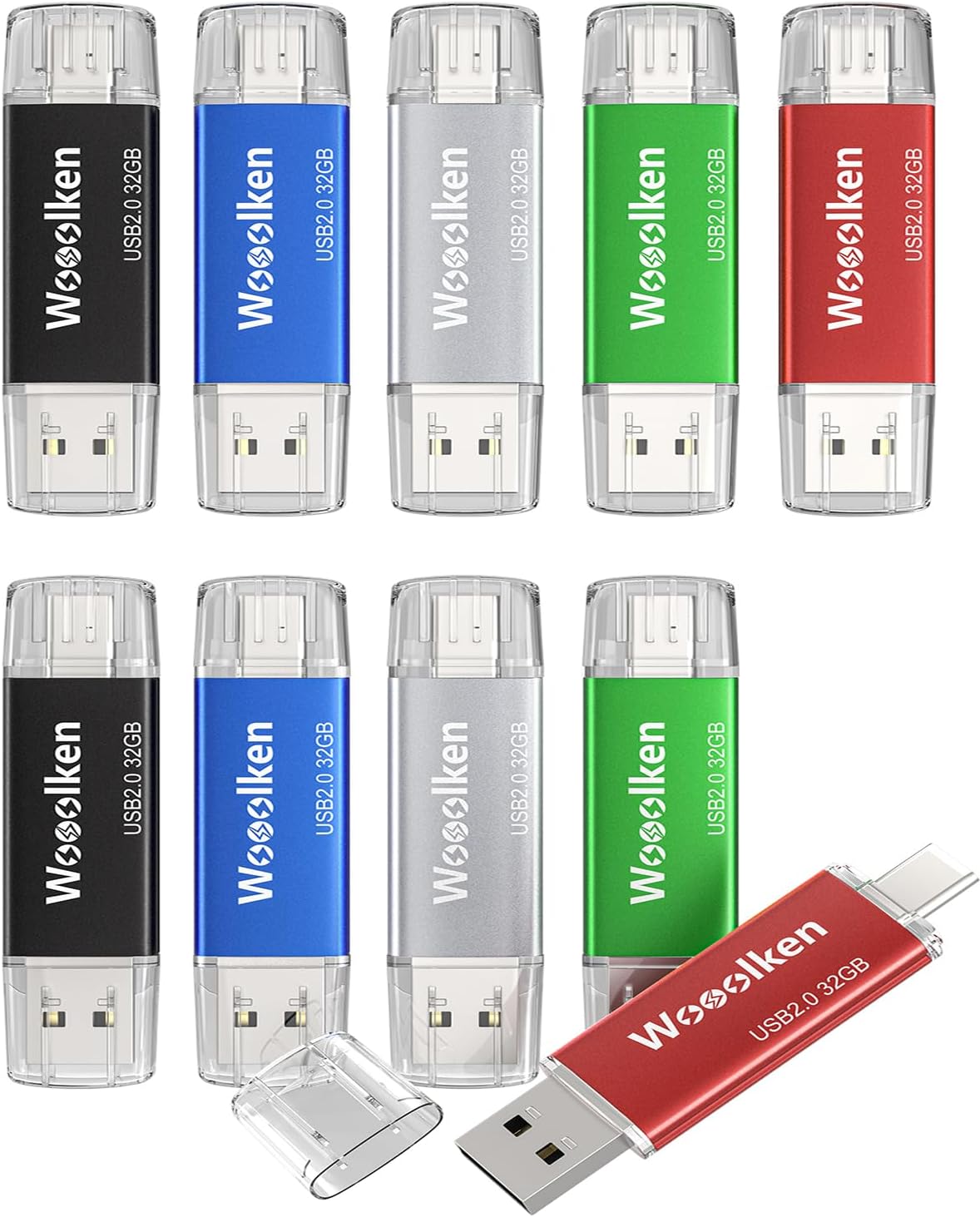 USB C Flash Drive 32GB 10 Pack for iPhone and Android Devices