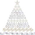 White Christmas Ball Ornaments Set 74 Pcs - Shatterproof Tree