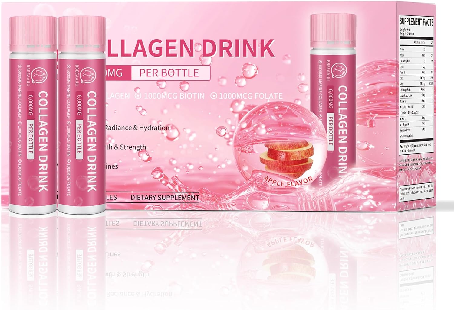 Collagen Drink with 6000 mg Marine Collagen for Beauty Support