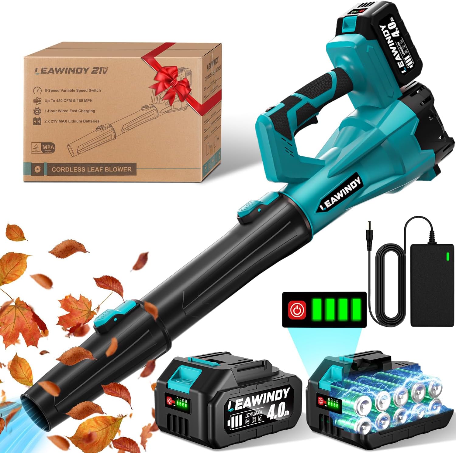 6 Speed Levels Electric Leaf Blower for Efficient Lawn Care