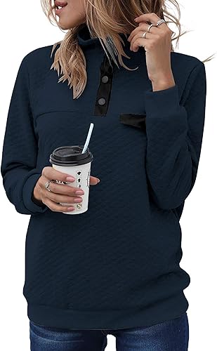 BTFBM Women Fashion Quilted Pattern Lightweight Zipper Sweatshirt