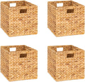 10.5 x 10.5 Storage Cubes Water Hyacinth Wicker Baskets - Foldable