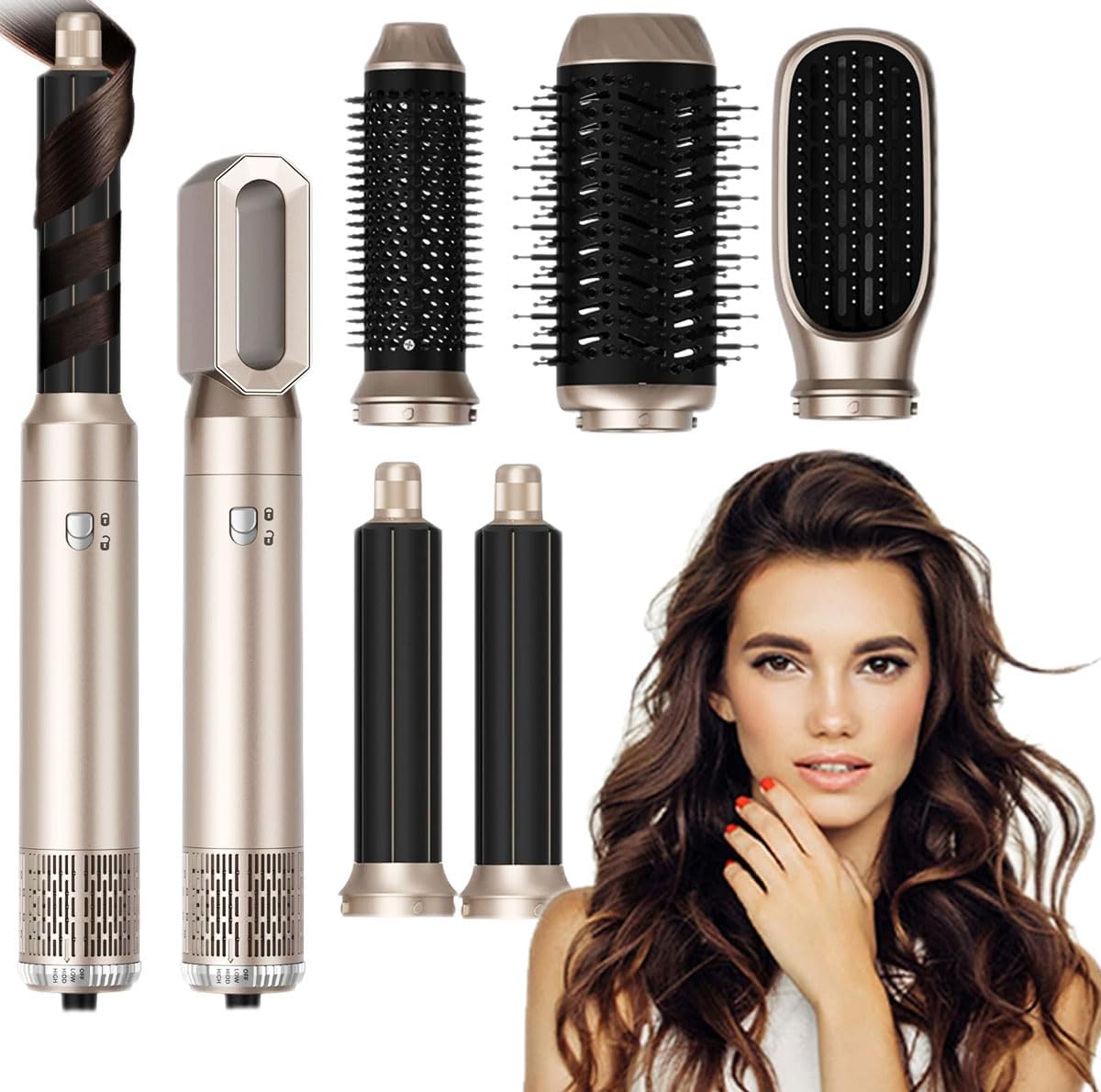 MYELJO Hair Dryer Brush: 6-in-1 Styler & Curler