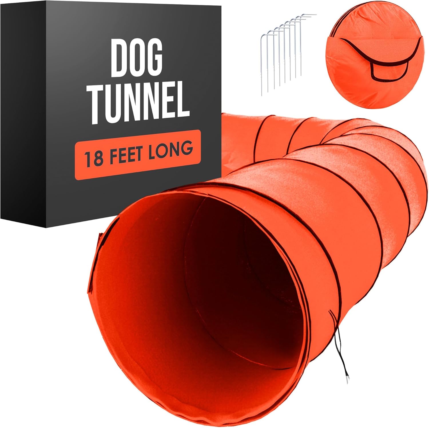 Houseables Dog Agility Tunnel for Fun Indoor and Outdoor Play