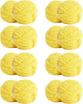 Chunky Yarn 8 Pack Yellow 28yds Soft Jumbo Bulky Chenille
