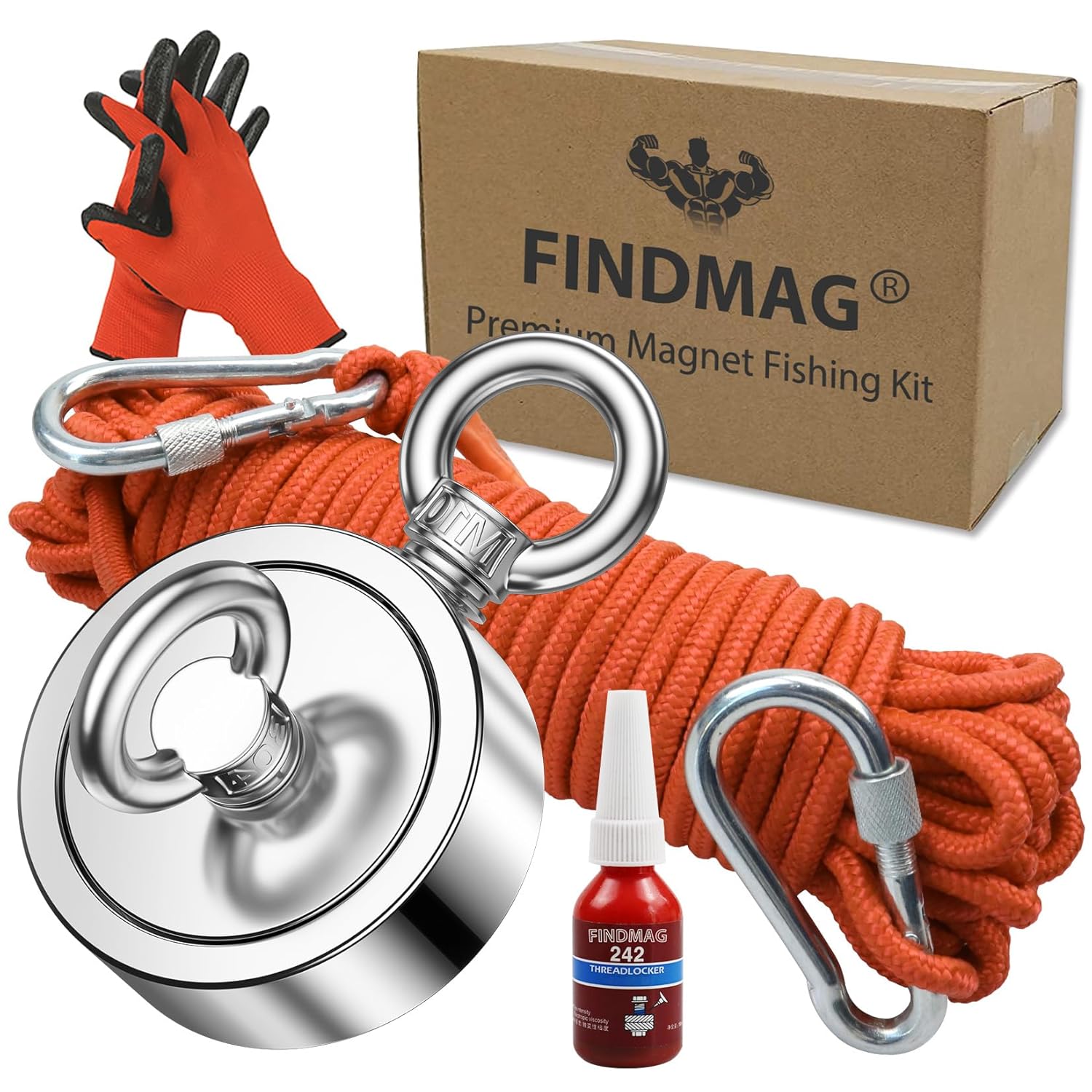1000 lbs Pull Force Magnet Fishing Kit by FINDMAG