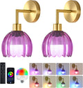 Battery Operated Wall Sconce Vintage Wall Lamp Set of Two - Wireless