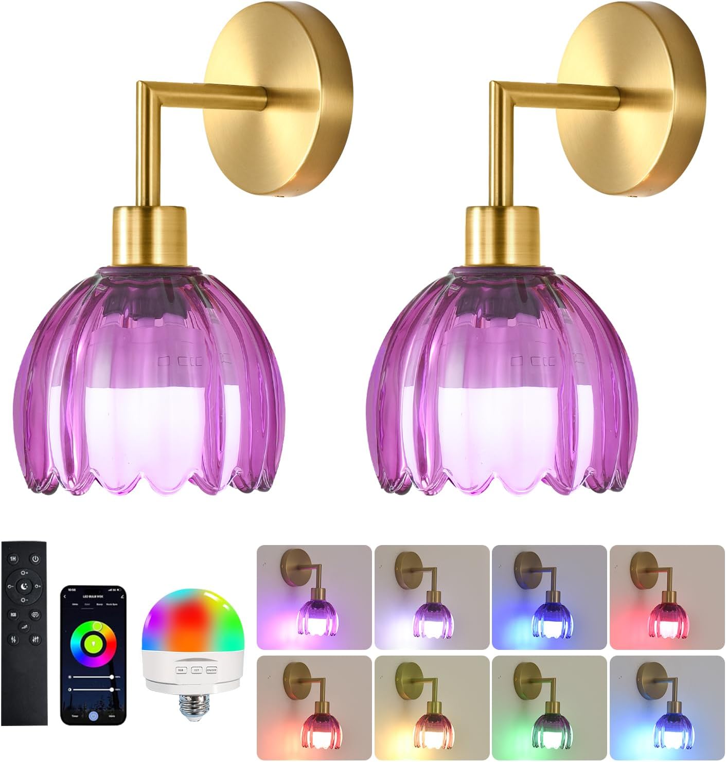 Battery Operated Wall Sconce Set with Remote Control for Home
