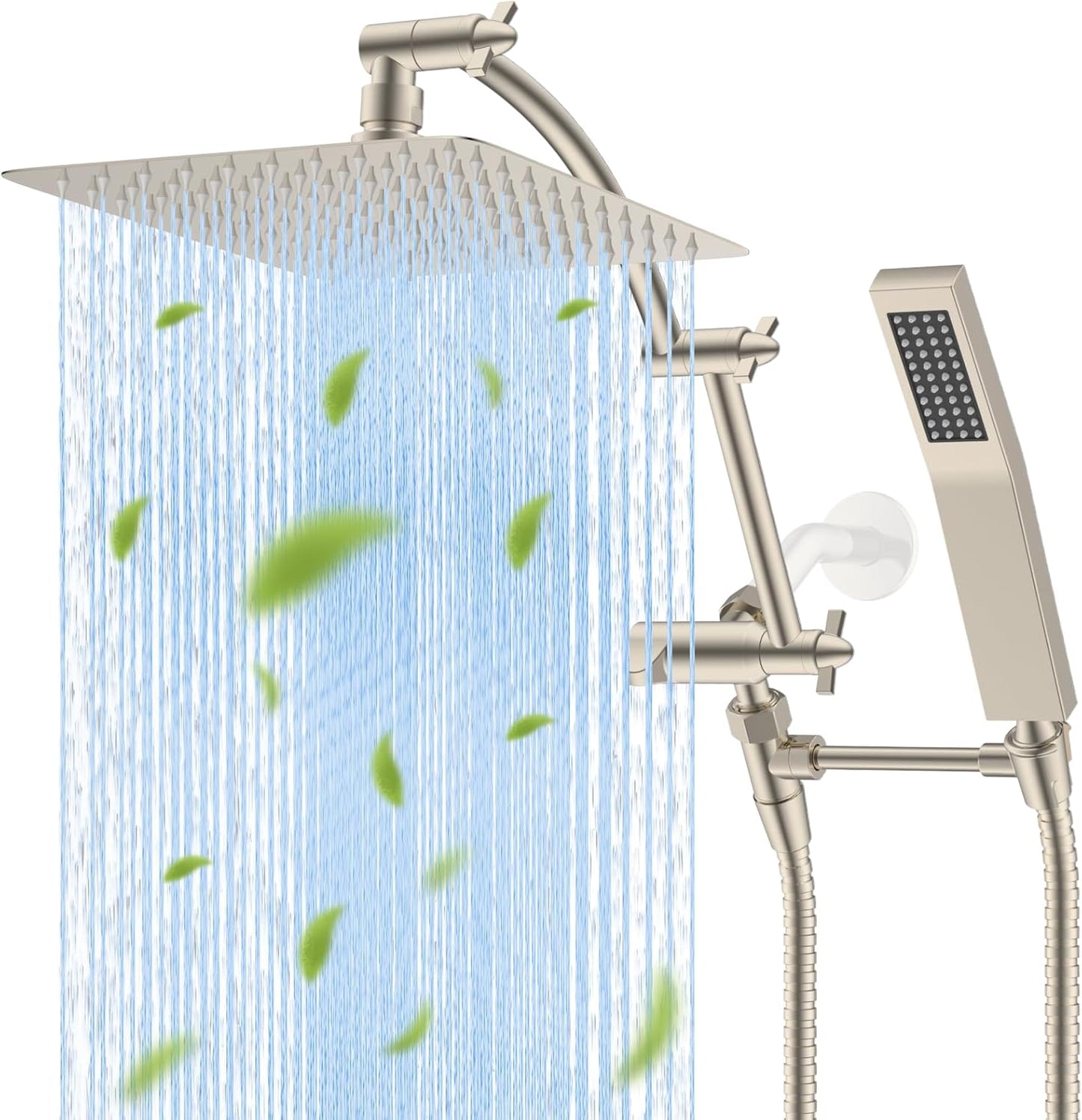 Hibbent All Metal 10ft' Rainfall Shower Head Combo for Luxury
