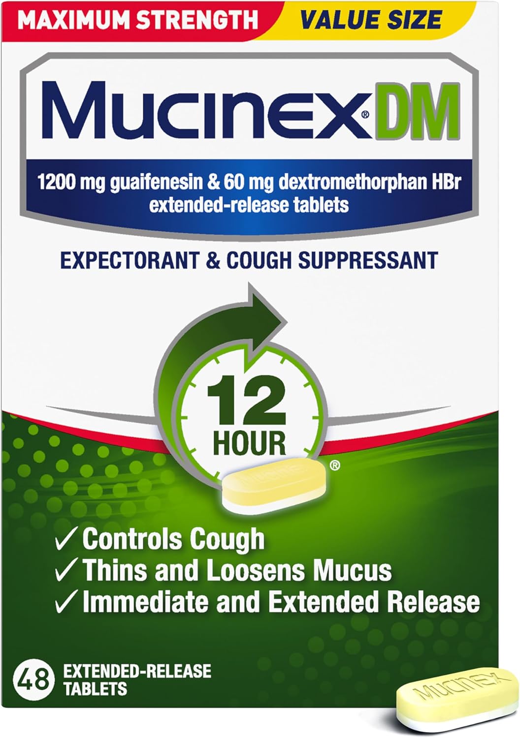 Mucinex DM Maximum Strength Cough Medicine for Adults Relief