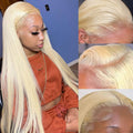 Myecool 30in 613 Lace Front Wig Human Hair - Long Blonde