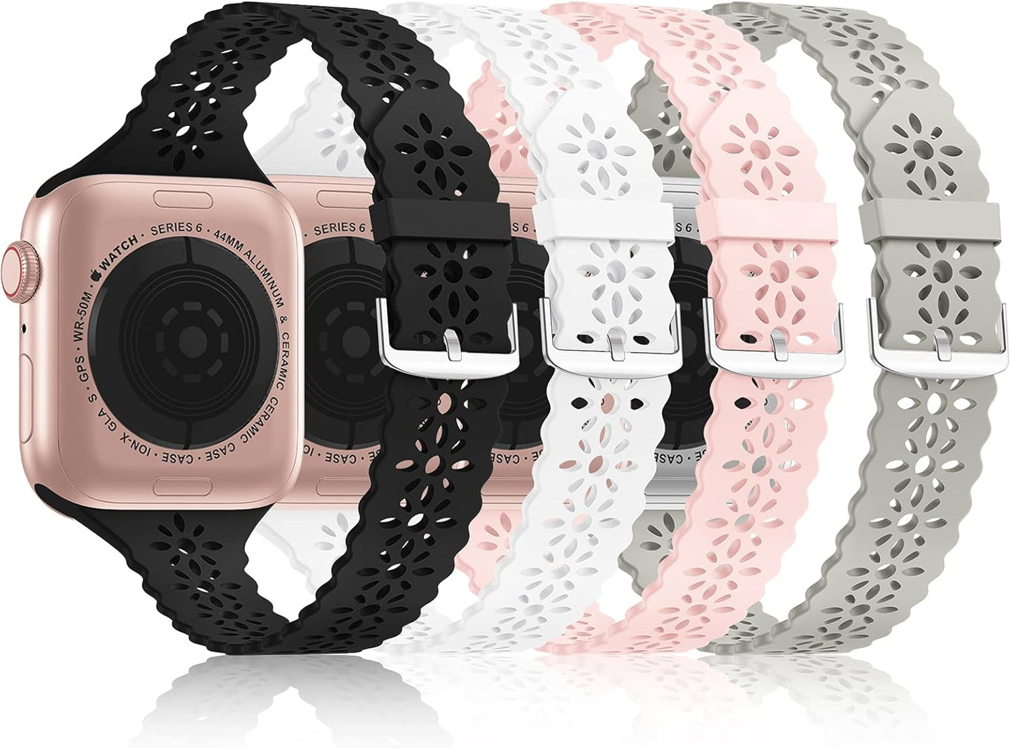 Bandiction Slim Lace Silicone Bands - Compatible with Apple Watch - Elegant Design