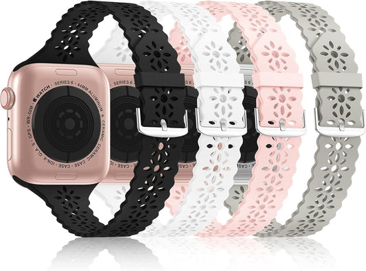 Bandiction Slim Lace Silicone Bands for Apple Watch