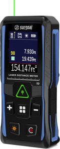 165Ft Green Laser Distance Meter - Rotating Backlit LCD