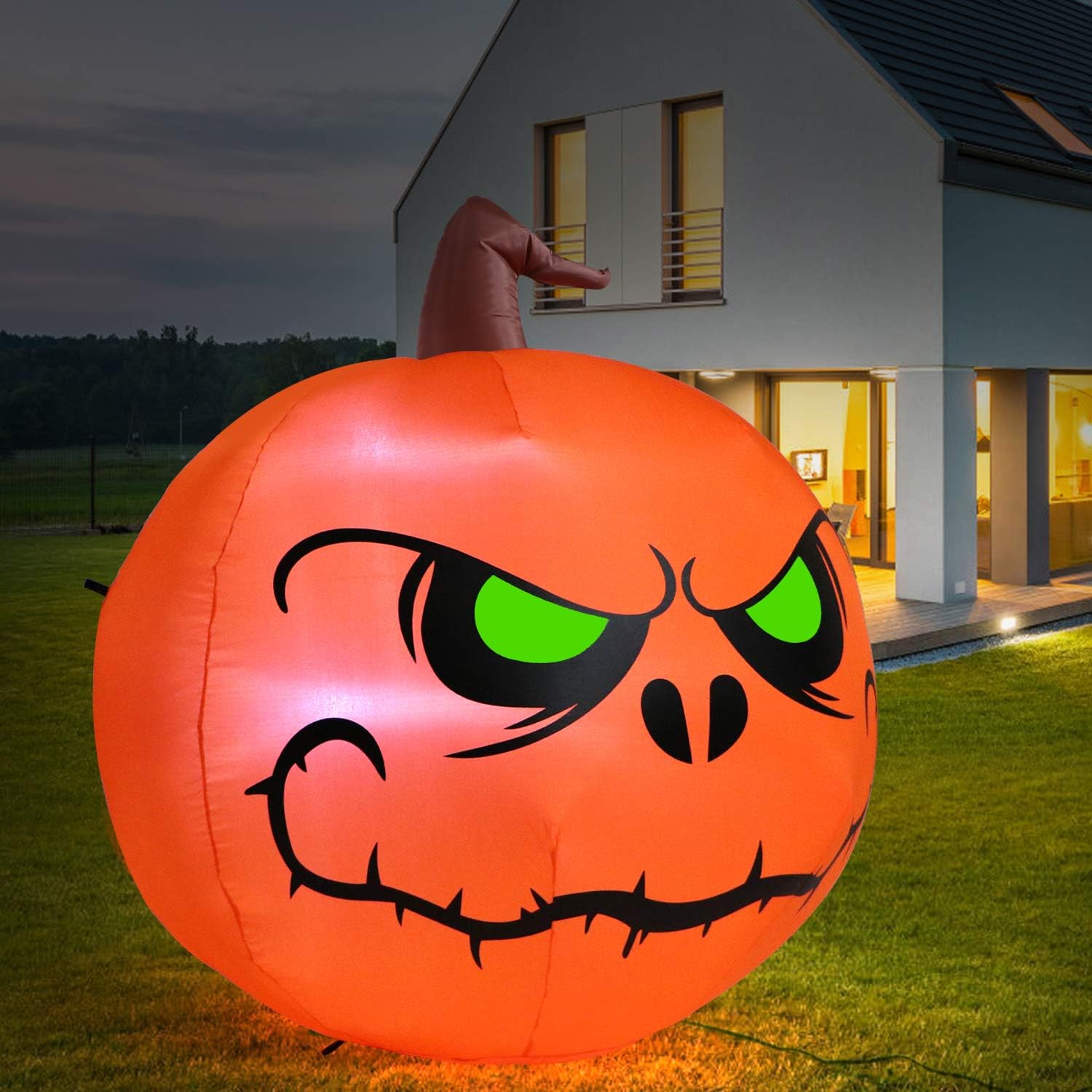 Sizonjoy 4 Ft Halloween Inflatable Pumpkin for Outdoor Decor