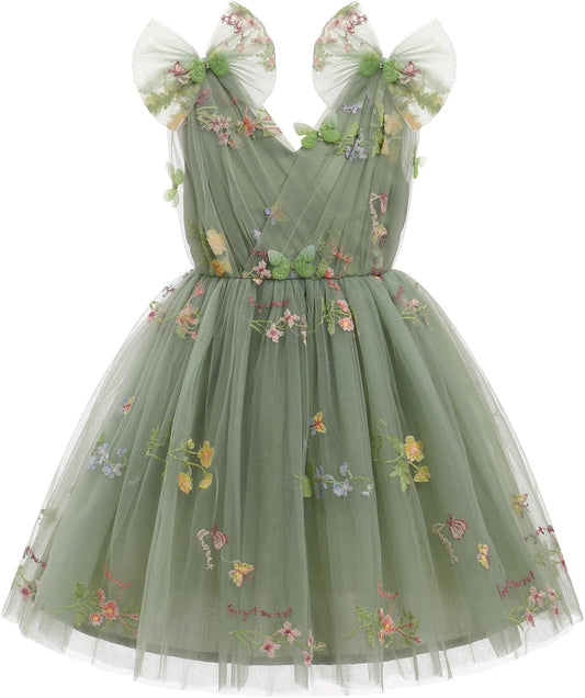 Toddler Girls Butterfly Dress with Sparkle Sequins Tulle Design