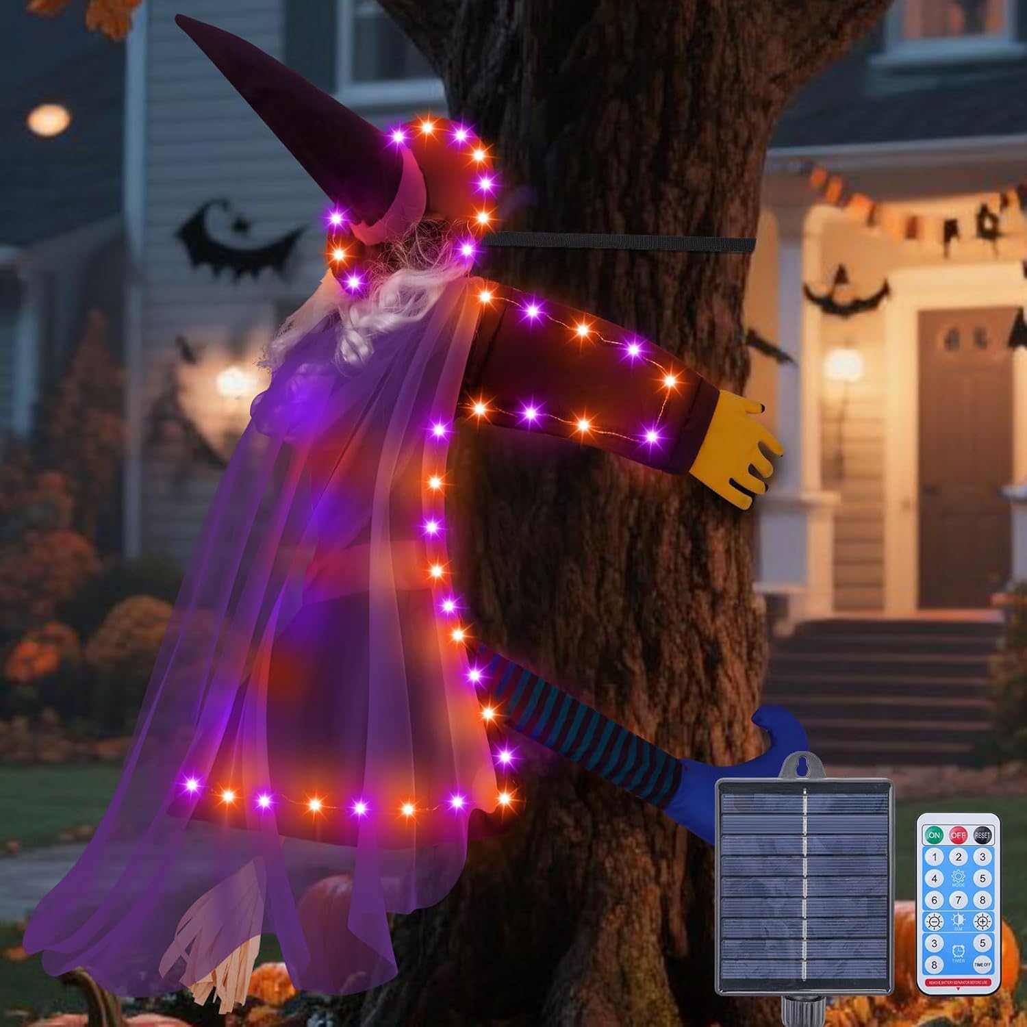 43 in Solar Halloween Decorations Outdoor Witches for Yard