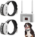 Wireless Electric Dog Fence System for 2 Pets - Waterproof & Rechargeable Collar
