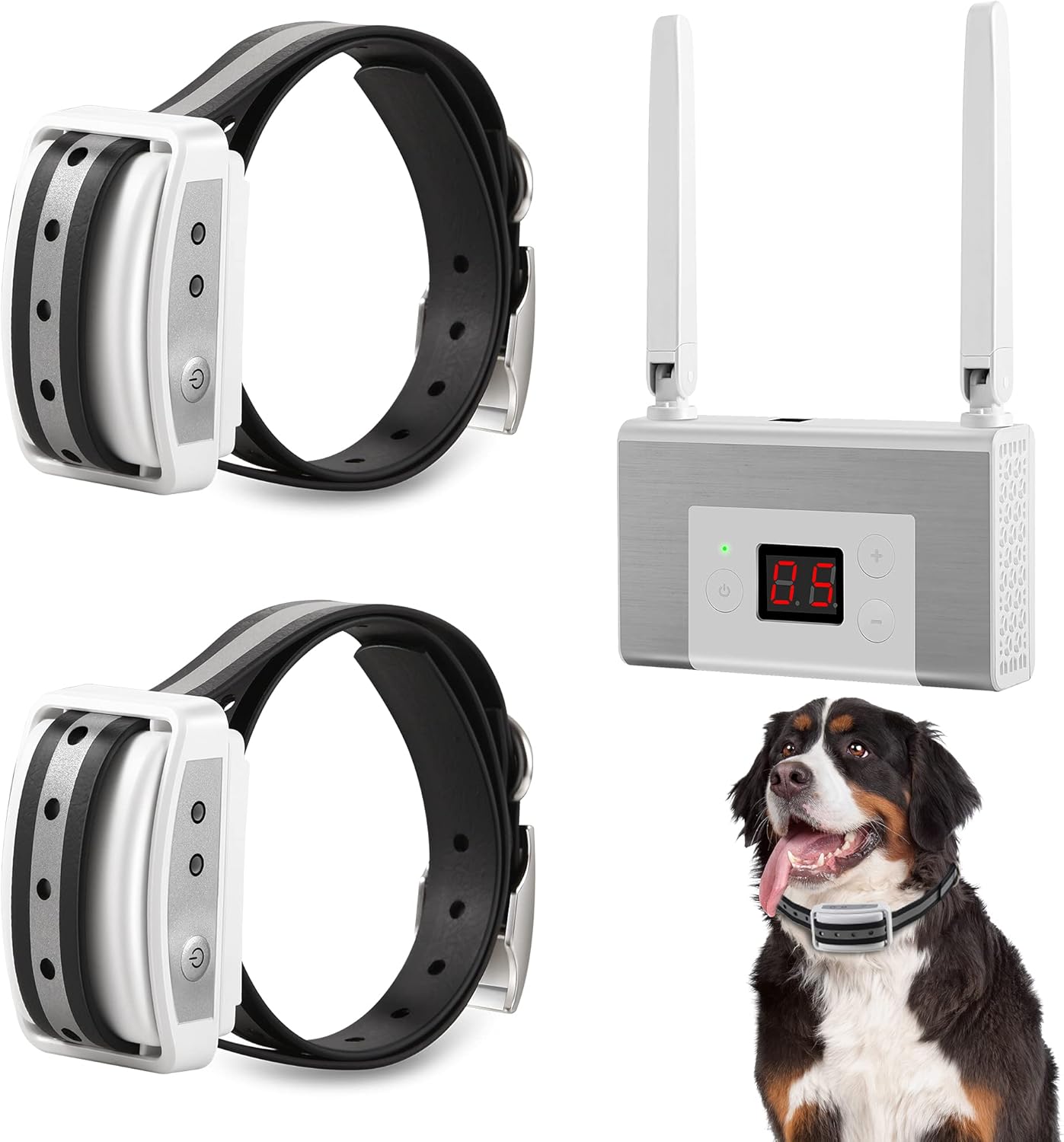 Wireless Electric Dog Fence System for 2 Pets - Waterproof & Rechargeable Collar