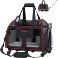 Airline Compliant Pet Carrier - Soft Rolling Travel Crate for Small